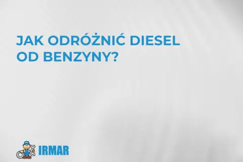 Jak odróżnić diesel od benzyny? Logo IRMAR z mechanikiem.