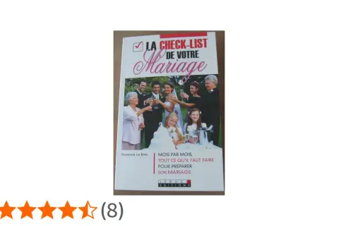 Couverture du livre "La check-list de votre mariage", avec une famille célébrant. Ce guide aide à préparer son mariage mois par mois.