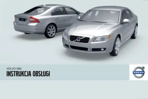 Dwa srebrne Volvo S80, jedno z przodu, drugie z tyłu, prezentowane obok siebie. Instrukcja obsługi.