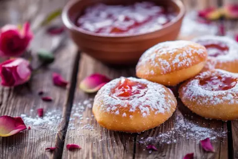 Pączki z różą - Przepis na pyszne pączki z różanym nadzieniem