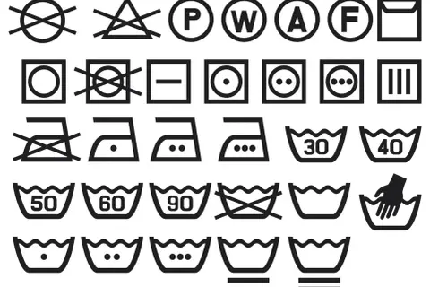 Symbole pielęgnacji odzieży: pranie, suszenie, prasowanie. Dobre materiały ubrań wymagają odpowiedniej troski.