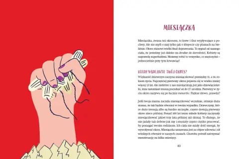 Dłoń trzymająca tampony, symbolizujące dojrzewanie i pierwszą miesiączkę. Dziewica wkracza w nowy etap życia.