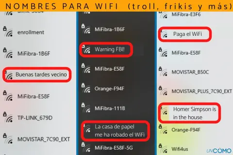 Lista de nombres graciosos en inglés para redes WiFi, como "Warning FBI!" o "Homer Simpson is in the house".