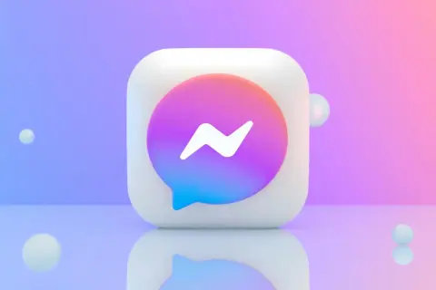 Ikona Messengera na tle gradientu. Chcesz wiedzieć, jak być niewidocznym na Messengerze, ale widzieć innych?