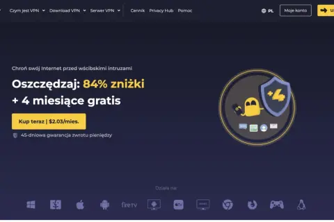 CyberGhost VPN oferuje 84% zniżki i 4 miesiące gratis. Chroń swój internet!