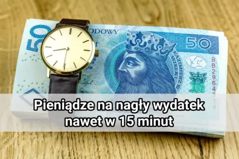 Zegarek na stosie banknotów 50 zł.