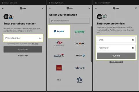 Gdzie można płacić PayPalem? Wybierz PayPal jako instytucję, by połączyć konto.