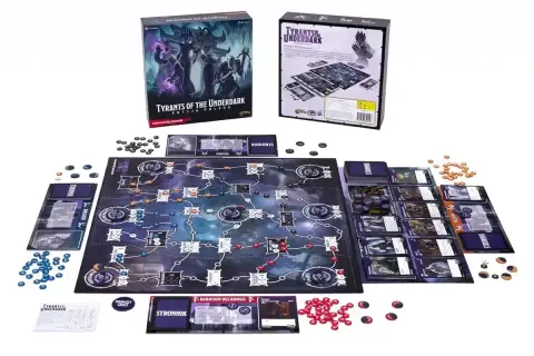 Zestaw do gry planszowej "Tyrants of the Underdark" z elementami Dungeons & Dragons. Gotowi na epickie gry fabularne?