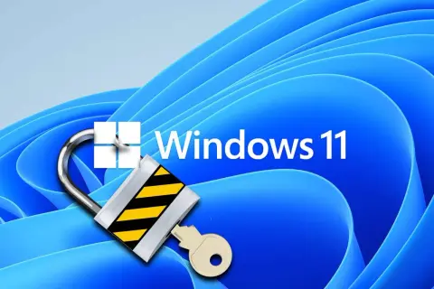 Candado y llave junto al logo de Windows 11, simbolizando la necesidad de activar Windows 11 para desbloquear todas sus funciones.