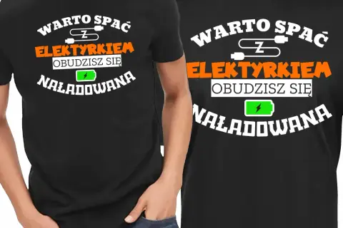 Koszulka dla elektryka: Jaki motyw rozbawi fachowca?