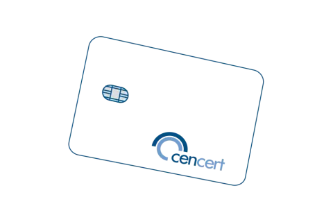 Karta z chipem i logo "cert" symbolizuje certyfikat kwalifikowany, co to jest i jak działa.