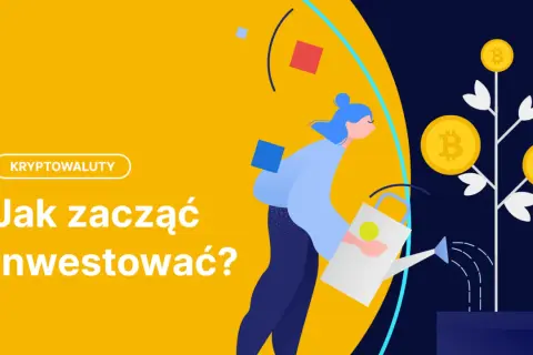 Kobieta podlewa drzewko z monetami Bitcoin, symbolizując, co to są kryptowaluty i jak zacząć inwestować.