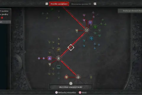 Drzewko umiejętności dla diablo 4 łotr build. Gracze wydali 37 punktów, dostępne 0.