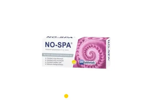 Opakowanie No-Spa z 20 tabletkami. Czy nospa w ciąży jest bezpieczna? To pytanie nurtuje wiele przyszłych mam.