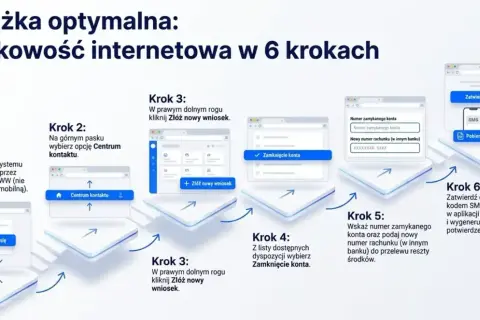 Instrukcja krok po kroku, jak dokonać zamknięcie konta w Nest Bank przez bankowość internetową.