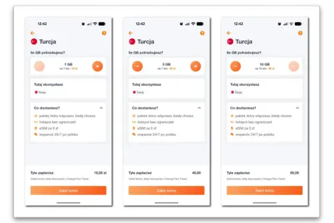 Orange Turcja: wybierz pakiet internetowy od 1 GB do 10 GB na wakacje.