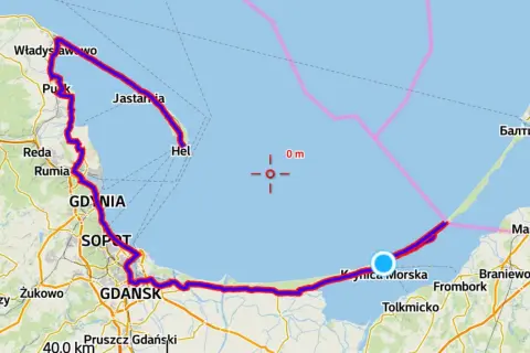 Trasa rowerowa z Świnoujścia na Hel, przez Trójmiasto i Mierzeję Wiślaną.