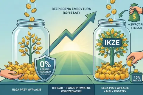 Oszczędzanie na emeryturę z IKZE to mądra decyzja. Ulga przy wypłacie i mały podatek to korzyści, które pomogą Ci zbudować bezpieczną przyszłość.