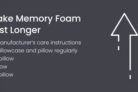 Tips to make memory foam pillows last longer: follow care instructions, wash, rotate, fluff, and air out. This helps extend their lifespan.