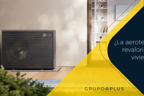 Unidad exterior de bombas de calor LG, ideal para aerotermia, revalorizando tu vivienda con eficiencia energética.