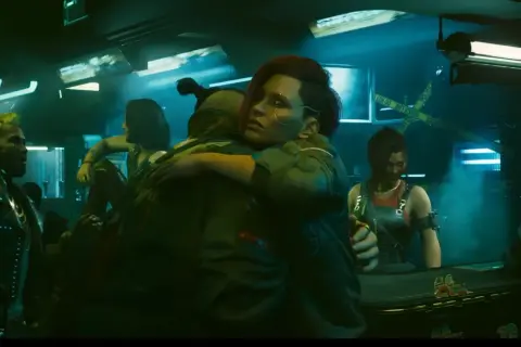 Emocjonalne objęcie w mrocznym klubie. Czy to zapowiedź nowej aktualizacji Cyberpunk 2077?