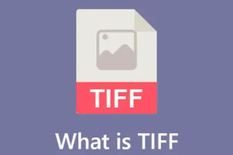 Ikona pliku z napisem TIFF i pytaniem "What is TIFF". Format TIF jest idealny do przechowywania wysokiej jakości obrazów.