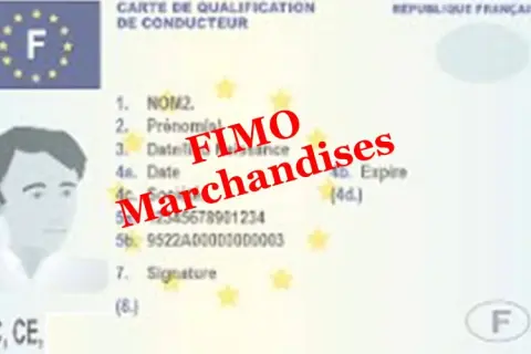 Carte de qualification de conducteur pour poids lourd, mention FIMO Marchandises.