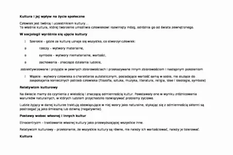Fragment tekstu artykułu o kulturze, z nagłówkami i wypunktowaniami.