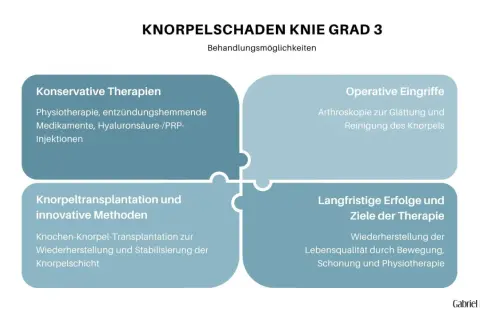 Knorpelschaden Knie Grad 3: Behandlungsmöglichkeiten von konservativen Therapien bis zu Knorpeltransplantation.