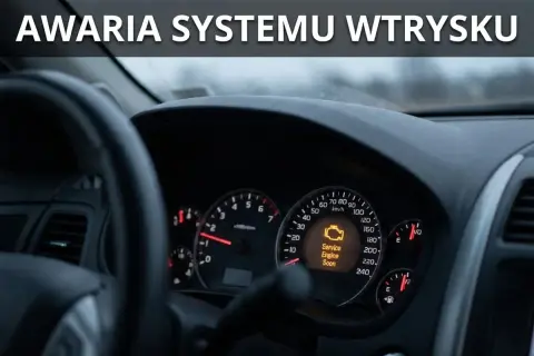 Awaria systemu wtrysku. Na desce rozdzielczej świeci się kontrolka "Service Engine Soon", sygnalizując problem.