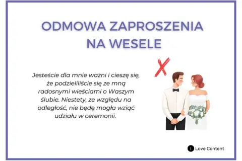 Jak odmówić zaproszenia na wesele, nie psując relacji?