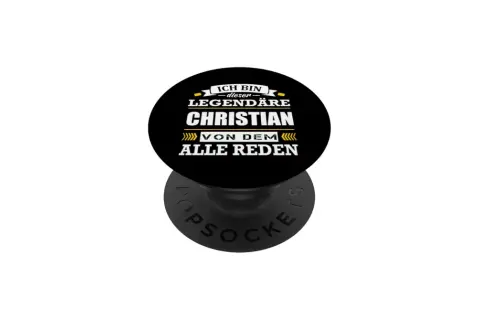Schwarzer Kreis mit weißem Text: "Ich bin dieser legendäre Christian, von dem alle reden.