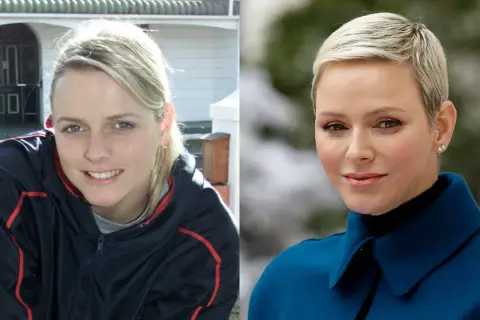 Charlene di Monaco, prima e dopo, da nuotatrice a principessa.