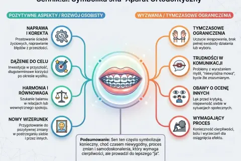 Sen o aparacie ortodontycznym, jak aparat ortodontyczny dla psa, symbolizuje potrzebę korekty i poprawy, choć bywa to proces wymagający.