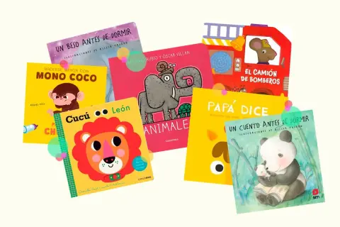 Colección de cuentos para niños de 1 año: "Mono Coco", "Cucú León", "El Camión de Bomberos", "Papá Dice" y más.
