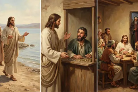Jezus przemawia do ludzi nad jeziorem, rozmawia z celnikiem i zasiada do wieczerzy. Czy paralityk kto to?