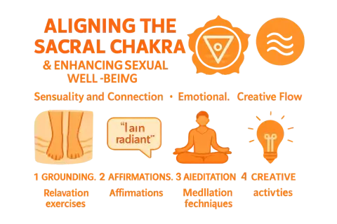 Sakralchakra Meditation: Fokus auf Erdung, Affirmationen, Meditation und Kreativität für Wohlbefinden.