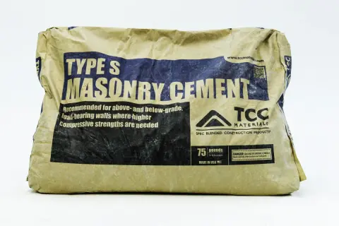 Worek cementu murarskiego typu S, 75 funtów, TCC Materials.