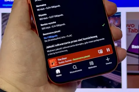 Ustawienia Spotify: bezstratna jakość dźwięku FLAC, do 1 GB/godz. Idealne dla audiofilów.