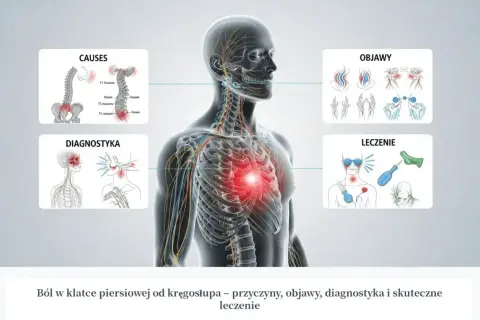 Kręgosłup piersiowy: objawy neurologiczne, przyczyny, diagnostyka i leczenie bólu w klatce piersiowej.
