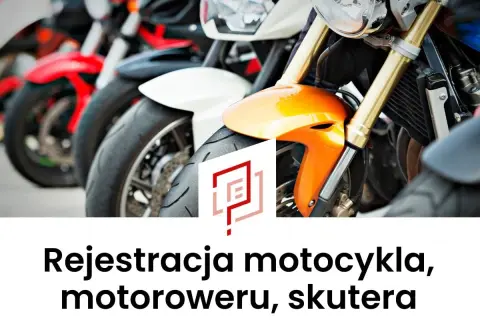 Rejestracja motocykla z zagranicy? Ułatwiamy formalności! Widok na przody rzędów motocykli, z pomarańczowym błotnikiem na pierwszym planie.
