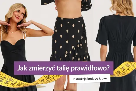 Kobieta pokazuje, co to talia, mierząc ją centymetrem. Instrukcja krok po kroku.