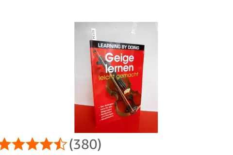 Buchcover "Geige lernen leicht gemacht" mit einer Geige und einem Bogen. Ideal für Anfänger, die das Geige spielen lernen möchten.