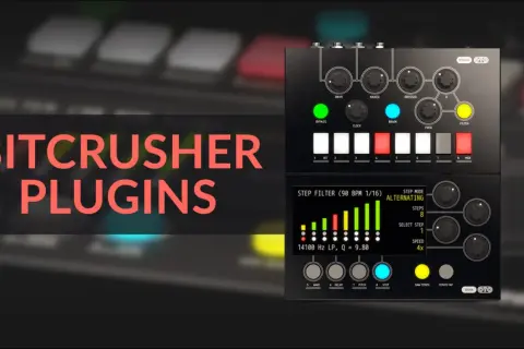 Digitale Effekte für Musikproduktion: Ein Bitcrusher VST-Plugin mit vielen Reglern und einem Step-Filter.