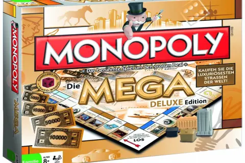 Das teuerste Brettspiel der Welt: Monopoly Mega Deluxe Edition. Mit luxuriösen Straßen und schnellem Spielspaß für die ganze Familie.