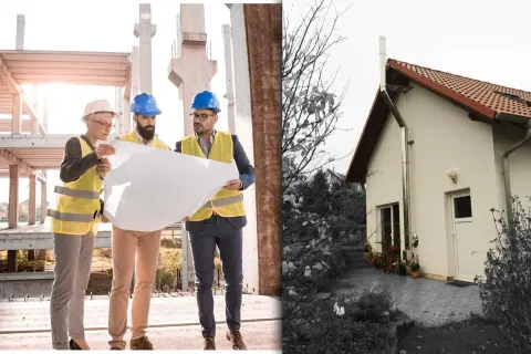 Bauingenieure prüfen Pläne für einen Edelstahlkamin, um die Einhaltung der Vorschriften sicherzustellen.