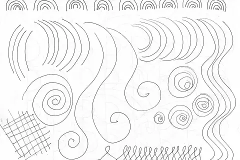 Líneas y espirales, ¡perfectos dibujos cute para dibujar! Arcos, ondas y un entramado.
