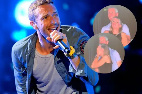 Chris Martin śpiewa na koncercie, a na ekranach widać wzruszonych fanów. Coldplay Polska w sercach!