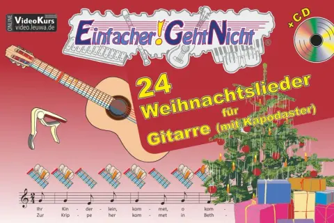 Ein einfaches Weihnachtslied auf Gitarre lernen? Hier gibt es 24 Lieder mit Akkorden und Noten, inklusive Kapodaster-Tipps. Perfekt für die Feiertage!