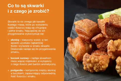 Chrupiące skwarki z boczku, idealne do smalcu lub jako przekąska.